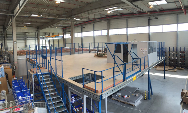 Plateforme mezzanine autoportée, palettier - Bretagne rayonnage